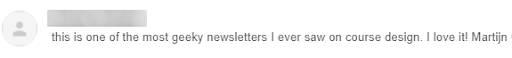 Reader testimonial