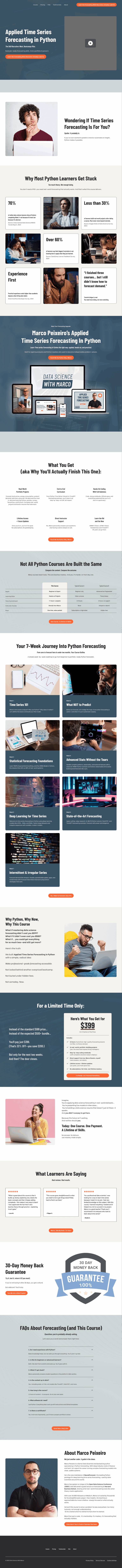 Data Science with Marco sales page after repositioning