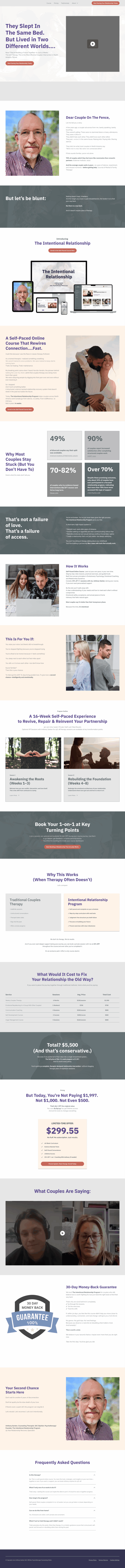 Anthony Santen sales page after repositioning