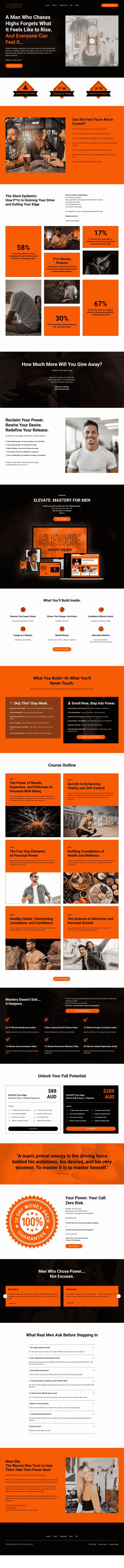 sexual mastery course for men sales page after repositioning