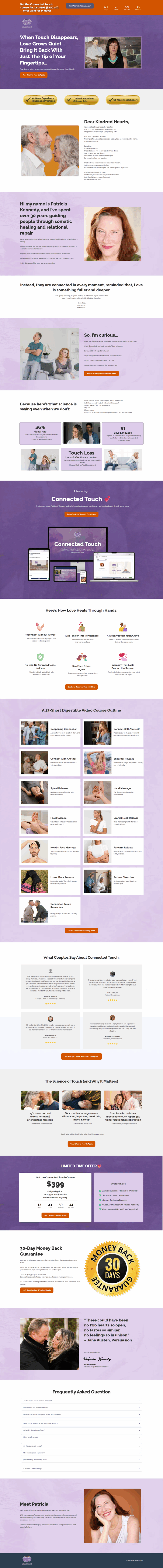 Body Mind Connection sales page after repositioning